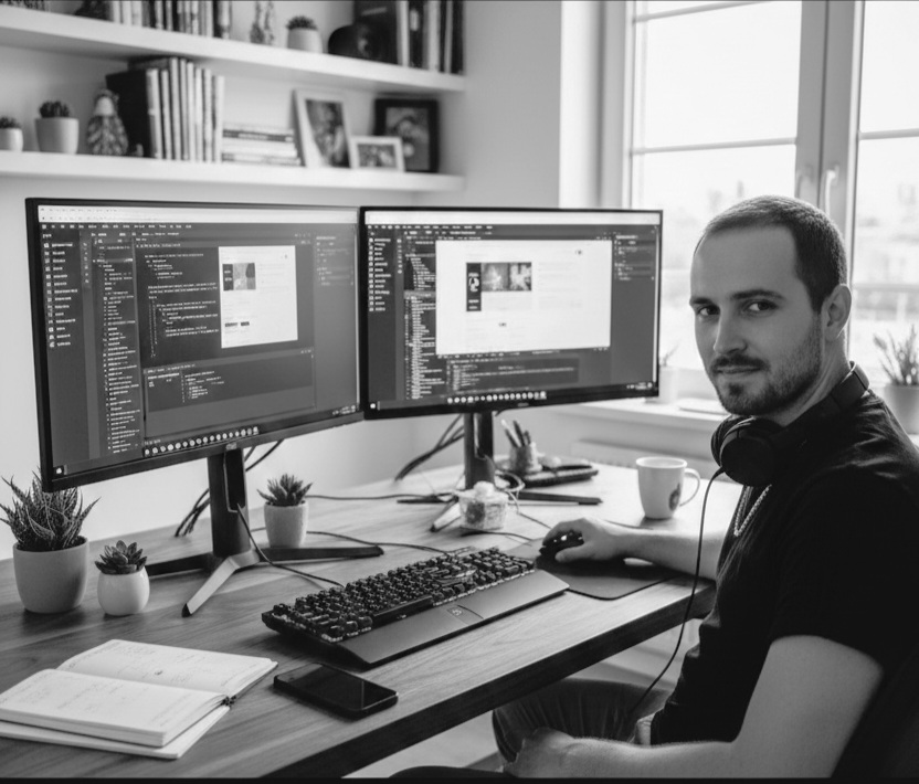 Jan Gschwind am Arbeitsplatz